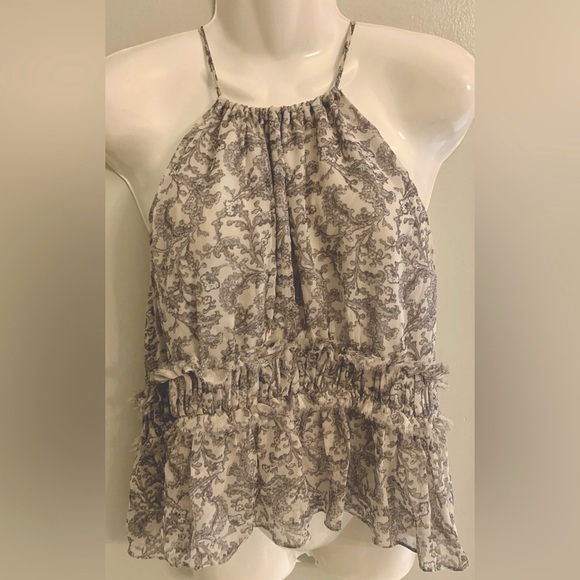 Anthropologie Joie Gray Luxury Silk Halter Top Lined Women’s S Small 4-6 Spring - Picture 6 of 6